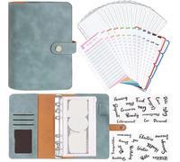 Set di buste for contanti for notebook in pelle PU A6, con tasche for l'organizzatore banconote per Il Controllo del Budget(Gray)