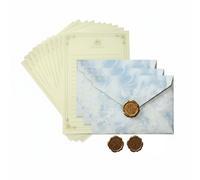 Set di buste in juta retrò, carta da lettere d'amore scritta a mano per San