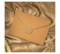 Set di buste in lino retrò, carta da lettere, sigillo cera, for d'amore, festival, inviti nozze, kraft Per matrimoni o altri eventi(3pcs Envelope B)