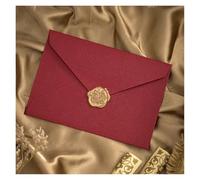 Set di buste in lino retrò, carta da lettere, sigillo cera, for d'amore, festival, inviti nozze, kraft Per matrimoni o altri eventi(3pcs Envelope C)