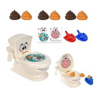 Set di cacca da toilette | Set di cacca di scarico di espulsione di toilette di simulazione,lanciatori di cacca, giochi da tavolo per bambini 3+, lanciatore di cacca familiare interattivo, giocattolo