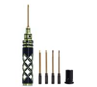 Set di cacciaviti 5 in 1 per modellini di aeroplani e riparazione di modelli radiocomandati - Utensili esagonali e incrociati con manico in alluminio, confezione da 5, verde