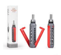 Set di cacciaviti a cricchetto 14 in 1 con kit di punte, utensile manuale multifunzione con rotazione di 180 gradi e design a cricchetto a tre vie per auto re(rosso)