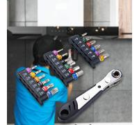 Set di cacciaviti a cricchetto in acciaio con mini chiave a cricchetto 19x