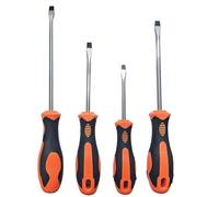 Set di cacciaviti a testa piatta con punte magnetiche, impugnatura ergonomica morbida di cacciaviti piatti standard o di precisione, 4 misure 5 x 75 mm, 6 x 100 mm, 6 x 125 mm, 6 x 150 mm