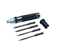 Set Di Cacciaviti Esagonali 4-1 Con Manico In Alluminio E Porta-bit Magnetico 1.5mm, 2.0mm, 2.5mm, 3.0mm Per Riparazione Di Modelli RC(Red)