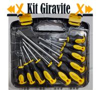 Set di Cacciaviti giraviti magnetici 10 pz punta a taglio croce con valigiett...