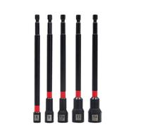 Set di cacciaviti lunghi da 15,2 cm, in lega di acciaio, con punta magnetica per trapano a percussione, 5 pezzi da 8 a 14 mm, per riparazioni auto