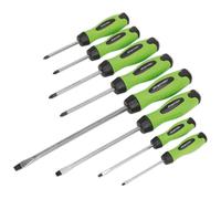 Sealey Screwdriver Set 8pc Martellabile Alta Visibilità Verde HV002