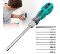 Set di cacciaviti Torx, 12 pezzi, set di punte TorxT6 T7 T8 T9 T10 T10 T15 T20 T25 T27 T30 T40 per viti a T, martello, avvitatore a batteria