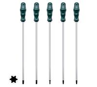 Set di cacciaviti Torx extra lunghi, 5 cacciaviti Torx magnetici da 30,5 cm, T15 - T30 (T15, T20, T25, T27, T30) Set di cacciaviti a stella Torx con cacciavite a stella lungo