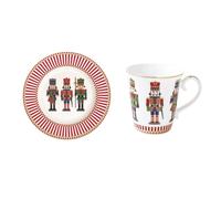 Set Di Caffè 12 Pezzi NUTCRACKER Piatto Per Torta + Tazza Easy Life