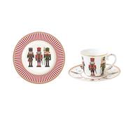 Set Di Caffè 18 Pezzi NUTCRACKER Piatto Per Torta + Tazza Easy Life