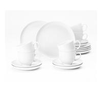 Set Di Caffè Seltmann Weiden Lido Bianco Rotondo 18 Pezzi