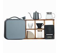Set di caffettiera con bollitore in acciaio inox, macinino, gocciolatore, filtri e borsa da viaggio per una perfetta preparazione a casa o in viaggio