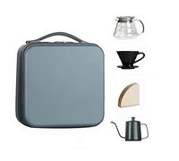Set di caffettiera con bollitore in acciaio inox, macinino, gocciolatore, filtri e borsa da viaggio per una perfetta preparazione a casa o in viaggio