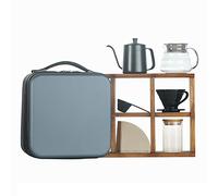 Set di caffettiera con bollitore in acciaio inox, macinino, gocciolatore, filtri e borsa da viaggio per una perfetta preparazione a casa o in viaggio