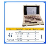 Set di calibri a blocchi 38/47/83/87 pezzi, grado 0/1, blocchetto riscontro in acciaio ad alta velocità, strumenti for falegname, ispezione e misurazione, Liport-PMA(47 pcs 1 Grade)