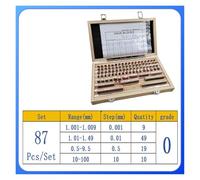 Set di calibri a blocchi 38/47/83/87 pezzi, grado 0/1, blocchetto riscontro in acciaio ad alta velocità, strumenti for falegname, ispezione e misurazione, Liport-PMA(87 pcs 0 Grade)