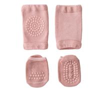 Set di calzini e ginocchiere per bambini, in cotone pettinato elastico, antiscivolo, design inferiore per passeggiate al chiuso, C, S