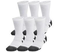 Set di calzini Under Armour Unisex Perf Tech 6Pk Crew Dimensioni dei calzini: 42,5-47 / Colore: bianco