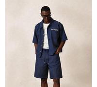 Set di camicia a maniche corte e pantaloncini da uomo con ricamo 3D L,M,S,XL,XS,XXLA strisceTessuto
