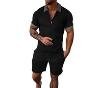 Set di camicia e da uomo Completi estivi Abito casual a maniche corte per uomo Set di da 2 pezzi Completo Portiere Calcio (Grey-a, M)
