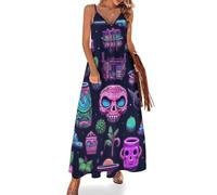 Set di Camicie da Notte Object Doodles per Donna, Camicia da Notte Lunga Senza Maniche Morbida, Abito da casa Lungo con Scollo a V, Taglie dalla S alla 5XL