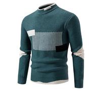 Set di camicie da uomo con collo alto a lupetto a blocchi di colore per uomo Match Crochet Warm Knit Inverno Autunno Set 2025, E-046 Verde Lime, L