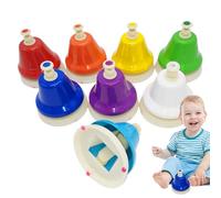 Set Di Campane A Mano - Strumenti Da Scrivania Colorati, Campanelli Otto Toni | Strumenti Di Apprendimento Musicale Per Ambienti Di Nursery, Suoni Educativi Con Supporto Di Codifica Digitale