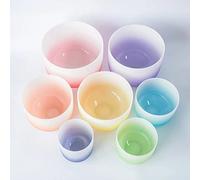 Set di campane canori in cristallo di diametro 6-12 pollici con custodia, martello di gomma e bastone in pelle scamosciata con anello di tenuta, per meditazione e terapia del suono (440 Hz)