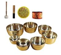 Set di campane tibetane, 7 campane tibetane fatte a mano per guarire i chakra tibetani per la meditazione, 7 chakra / 7 ciotole, miglioramento del sonno, trattamento della depressione, yoga con martel