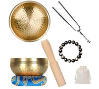 Set di campane tibetane, campane tibetane, campane tibetane per meditazione, kit completo per meditazione con cuscino, martello e guida, campana tibetana perfetta per yoga, relax e guarigione del