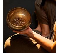 Set di campane tibetane con martello e cuscino di seta per meditazione, guarigione dei chakra, preghiera, yoga e consapevolezza