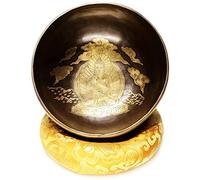 Set Di Campane Tibetane Con Motivo Mantra Buddha, Campane Tibetane Per Meditazione Buddista In Nepal Con Percussore A Doppia Estremità E Cuscino In Seta Per Yoga, Rilassamento, Guarigione Dei Chakra,