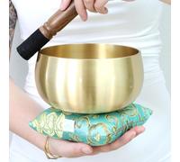 Set di campane tibetane fatte a mano da 15,2 cm dal Nepal, la ciotola Be Quiet, toni profondi e risonanti per meditazione, guarigione del suono e bilanciamento dei chakra, include martello e cuscino