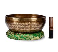 Set di campane tibetane da canto - Campane sonore da meditazione realizzate a mano in Nepal for lo yoga, la guarigione dei chakra, la consapevolezza e il sollievo dallo stress (Colore : 26.5cm x 11cm