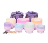 Set Di Campane Tibetane Di Cristallo Da 6-12 Pollici, For Terapia Di Guarigione Sonora E Meditazione, Suoni Calmanti E Curativi, Con Borse For Il Trasporto(440hz)