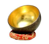 Set di campane tibetane - facile da suonare per principianti - con cuscino in seta e mazzuolo, regalo per meditazione e guarigione del suono (14 cm)