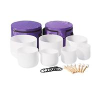 Set Di Campane Tibetane In Cristallo, 6-12 Pollici 7 Pezzi, Con Custodia For Il Trasporto, Attaccante In Pelle Scamosciata, Martello Di Gomma, O-ring, For Meditazione, Guarigione Del Suono (Size : 44