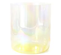 Set di campane tibetane in cristallo, 7 pollici, 432 Hz, con accenditore acrilico gratuito e O-ring, giallo sfumato, per meditazione yoga e guarigione del suono (larghezza nota)