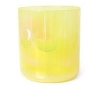 Set di campane tibetane in cristallo, 7 pollici, per meditazione yoga e guarigione del suono, 432 Hz al quarzo, con accenditore acrilico e O-ring, colore giallo sfumato (C Note)