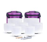 Set Di Campane Tibetane In Cristallo Da 6-12 Pollici, Con Borsa For Il Trasporto, Martello Di Gomma, Bastone, For La Guarigione Del Suono, La Meditazione, Lo Yoga, La Guarigione Spirituale
