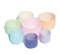 Set di campane tibetane in cristallo da 6-12 pollici, con cuscino in broccato di seta, borse for il trasporto, for bilanciare i chakra del corpo, regolare lo stato emotivo(440hz)