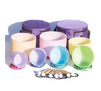 Set Di Campane Tibetane In Cristallo Di Quarzo Da 6-12 Pollici, For La Riduzione Dello Stress, L'equilibrio Dei Chakra Del Corpo, La Preghiera, Il Buddista, Con Percussore In Pelle Scamosciata(440hz)