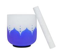 Set di campane tibetane in cristallo di quarzo satinato, 15,2 cm/17,8 cm/20,3 cm, con pelle e O-ring inclusi