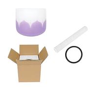 Set di campane tibetane in cristallo smerigliato, 15,2 cm/17,8 cm/20,3 cm, con pelle e O-ring inclusi