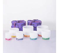 Set Di Campane Tibetane In Cristallo Smerigliato, 6-12 Pollici 7 Pezzi 12C 11D 10E 9F 8A 7G 6B, Con Custodie For Il Trasporto Resistenti, Bacchette For Campane Tibetane, For Guarigione Del Suono, Yoga