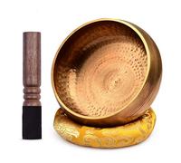 Set di campane tibetane in metallo, realizzate a mano, con martello in legno e cuscino per meditazione, guarigione dei chakra, rilassamento yoga, pratica consapevole