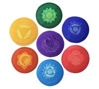 Set di campane tibetane per campane tibetane, puramente fatte a mano, in cristallo, tappetino in tessuto per campane tibetane per yoga, meditazione e guarigione del suono (set da 7, 16 cm)